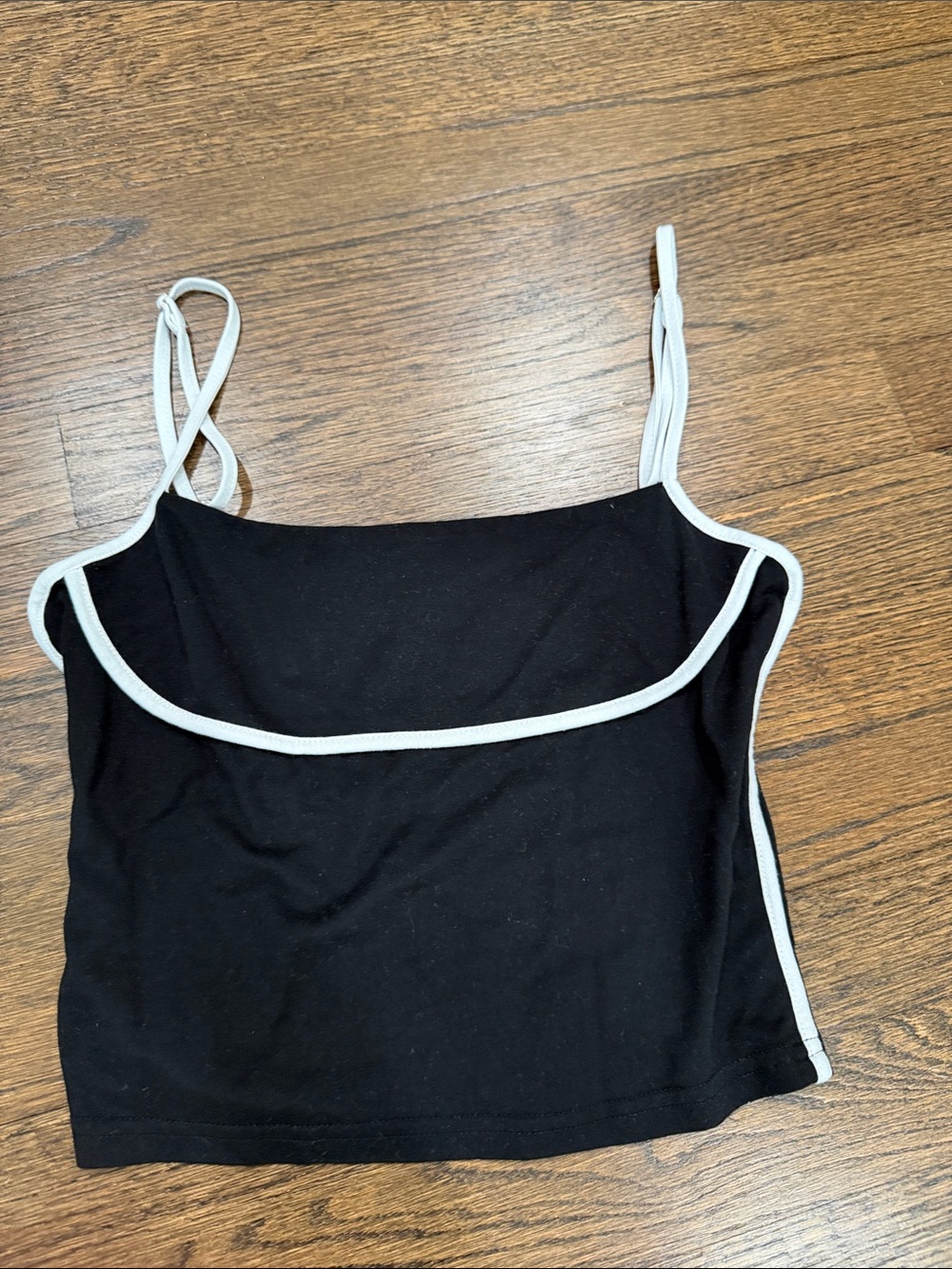 Black Cami with White Contrast Trim - Women's Tank